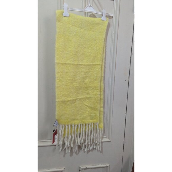 Erfurt Luxury Yellow Fringed Scarf 76x12" Soft Cozy Wool Blend NWT Denmark - Picture 5 of 8